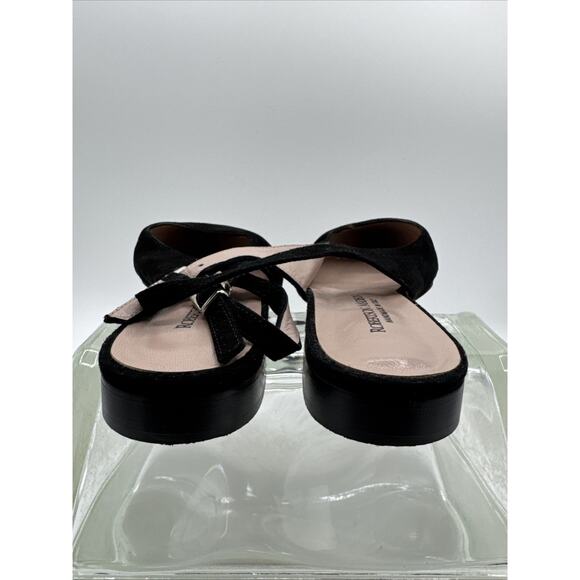 Robertson Madison Mules 9M Black Suede Italy Pointed Toe Slip-On Flats - Picture 6 of 6